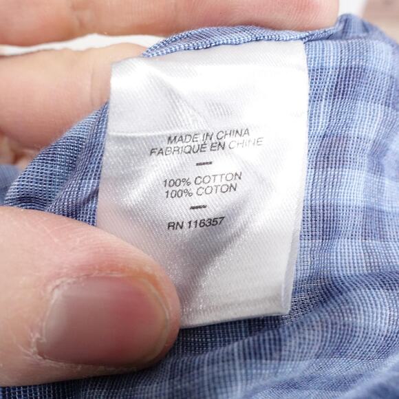 Zachary Prell Shirt Mens Medium Blue Check Button Down Cotton Casual Long Sleeve - Picture 8 of 9